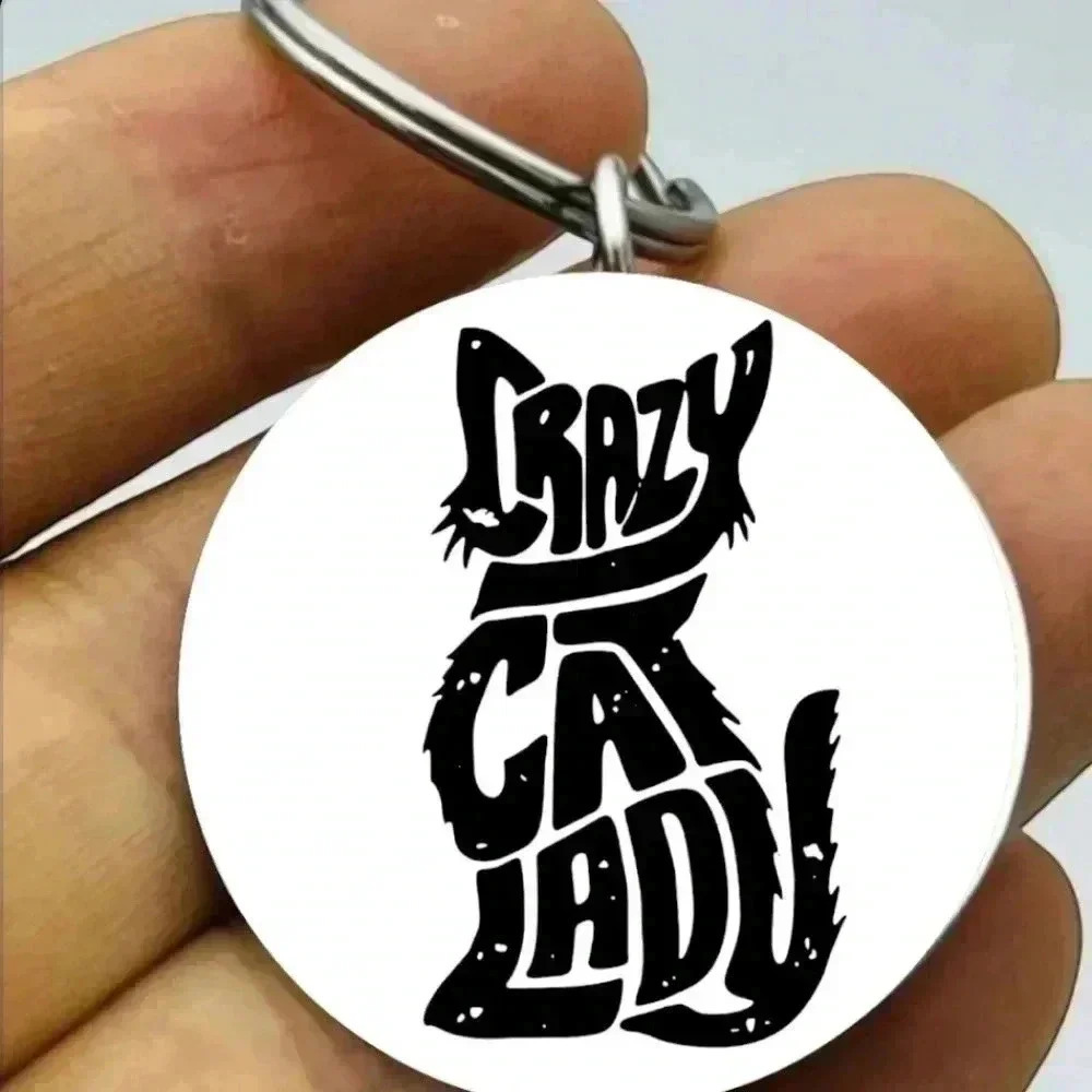 Crazy Cat Lady Hot quote att Keychain